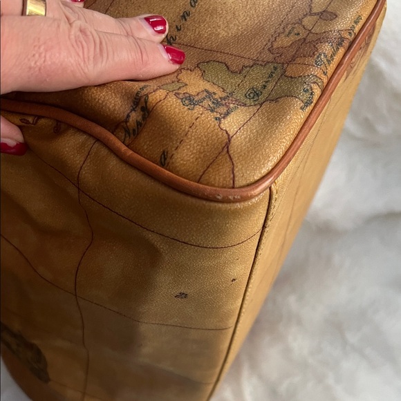 Alviero Martini Map Print Leather BostonBag - Picture 7 of 10